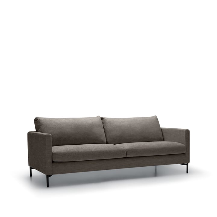 Impulse 3-sits soffa lux - tyg timber 3 grey brown, lcv, arms. 1, ben 145 svart - Sits