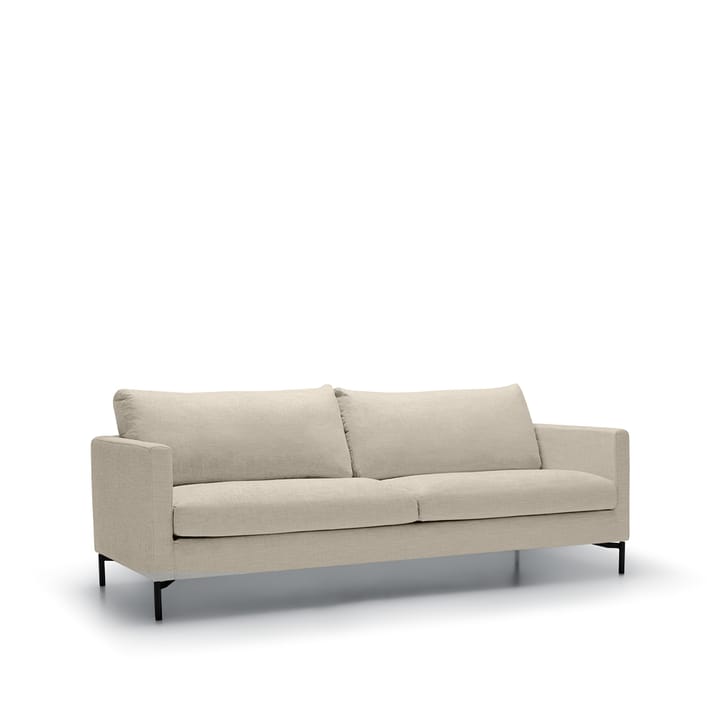 Impulse 3-sits soffa lux - tyg timber 6 cream, lcv, arms. 1, ben 145 svart - Sits