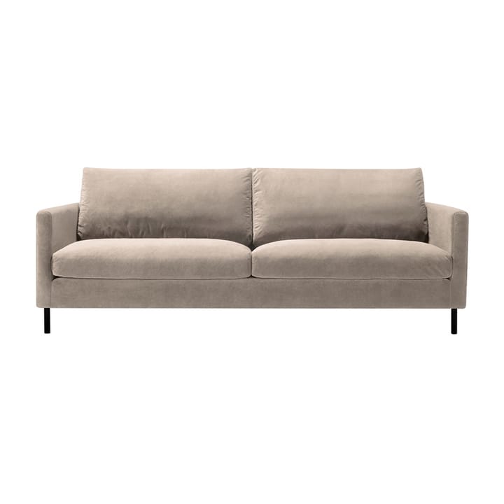 Impulse 3-sits soffa standard - tyg malibu velvet 7 beige, lcv, arms.1, ben 111d svart - Sits