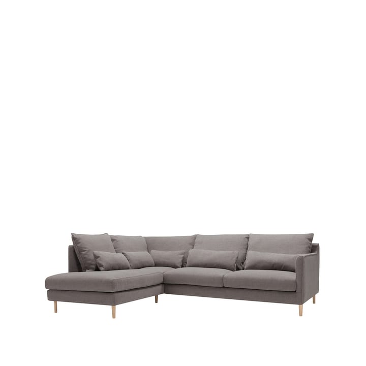 Sally 2-sits soffa med divan standard - tyg togo 6 grey brown, set1 left, lcv, arms. 2, ben 153 oak - Sits