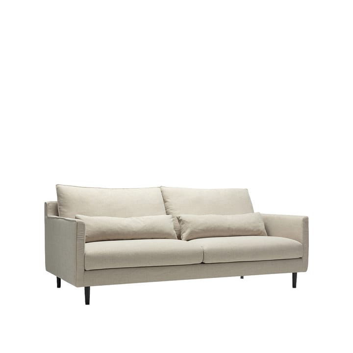 Sally 3-sits soffa standard - tyg timber 1 beige, lcv, armstöd 1, ben 153 svart - Sits