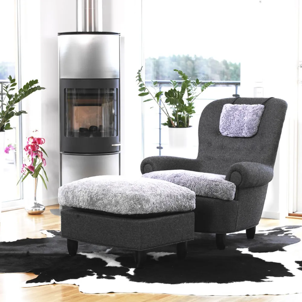 Jättepaddan fåtölj, Coda 222 beige-lackade ekben Sjögren