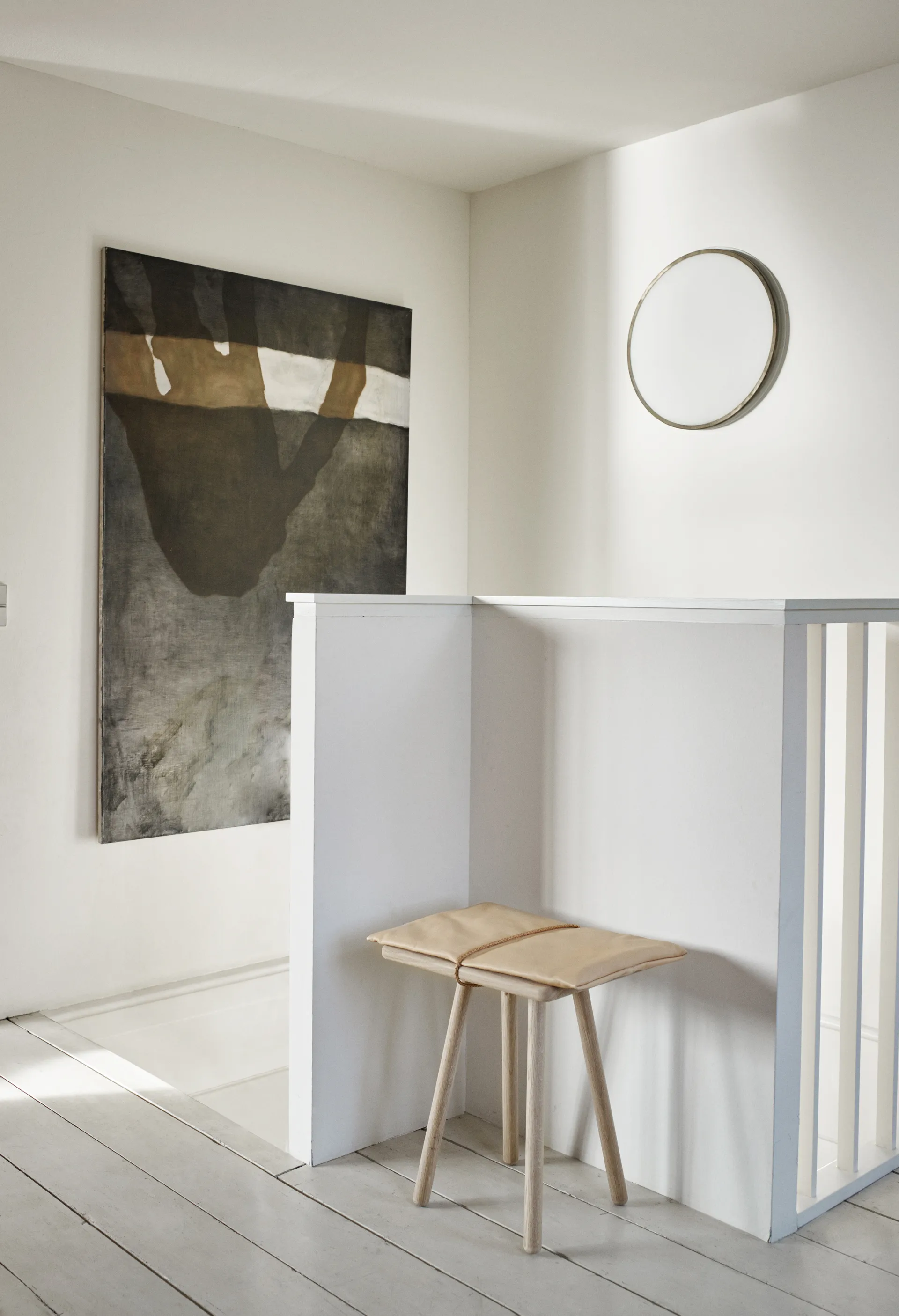 Georg läderdyna med rem till pall/barstol, Beige-brun Skagerak