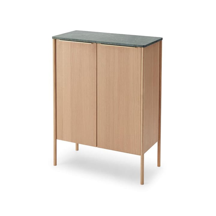 Jut High skåp - Oak oiled-grön marmor-mässing - Skagerak