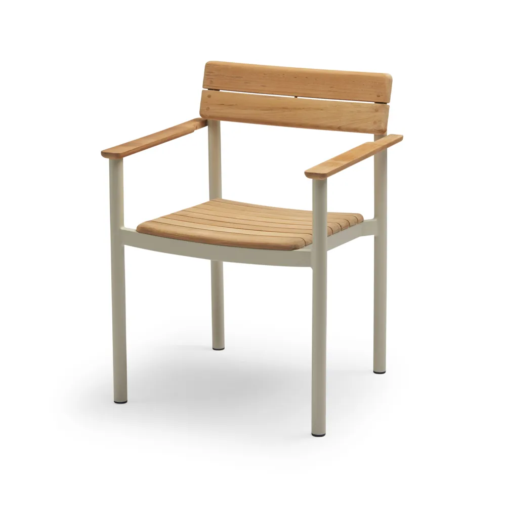 Pelagus karmstol teak, Light ivory Skagerak