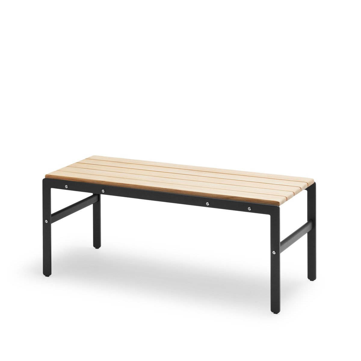 Skagerak Reform bänk teak, anthracite svart stativ | Skandinavisk Design | Trädgårdsbänkar | Brun