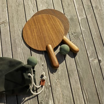 Strandtennis-set spel - teak, 2 rack & 2 bollar - Skagerak