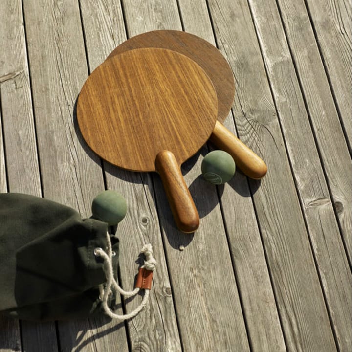 Strandtennis-set spel, teak, 2 rack & 2 bollar Skagerak