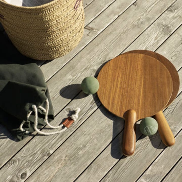Strandtennis-set spel, teak, 2 rack & 2 bollar Skagerak
