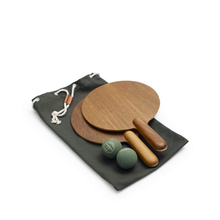 Strandtennis-set spel, teak, 2 rack & 2 bollar Skagerak