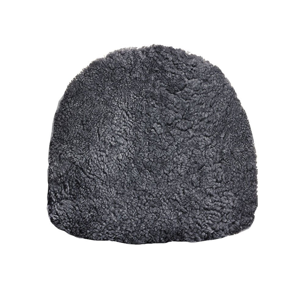 Skandilock Buzz stolsdyna fårskinn Charcoal-svart läderimitation