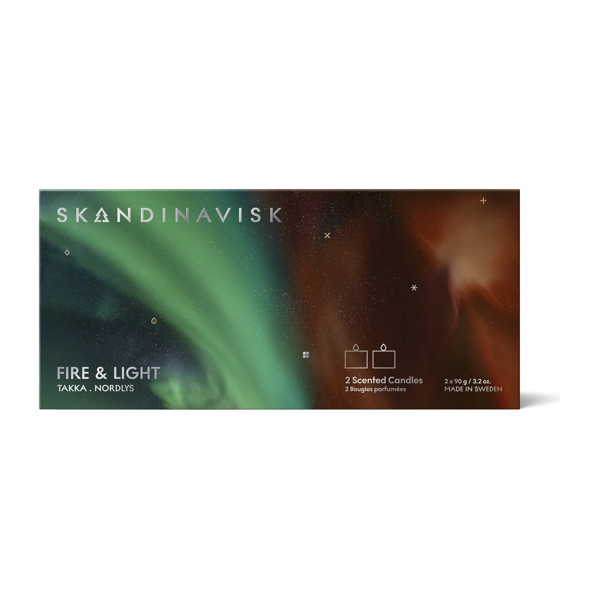 Fire & Light Mini ljus gåvoset 2 delar, 2x90g Skandinavisk