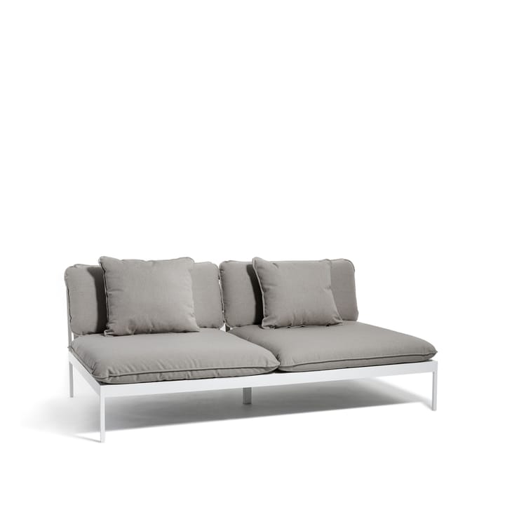 Bönan modulsoffa - Fiord 551 beige, 2-sits, ljusgrå aluminium ram - Skargaarden