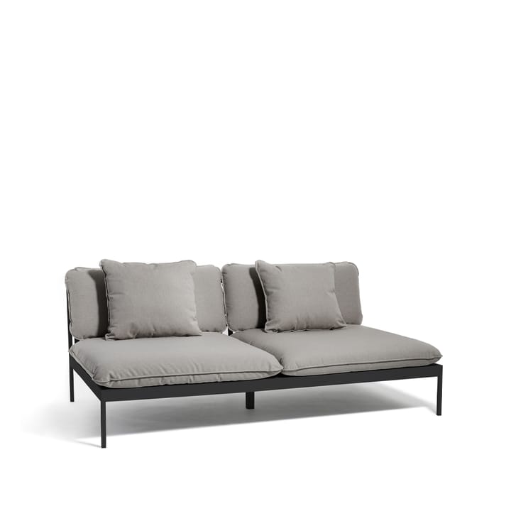 Bönan modulsoffa - Fiord 551 beige, 2-sits, mörkgrå aluminium ram - Skargaarden