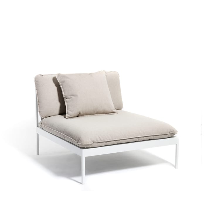 Bönan modulsoffa - Sunbrella Ashe light grey, 1-sits, ljusgrå aluminium ram - Skargaarden