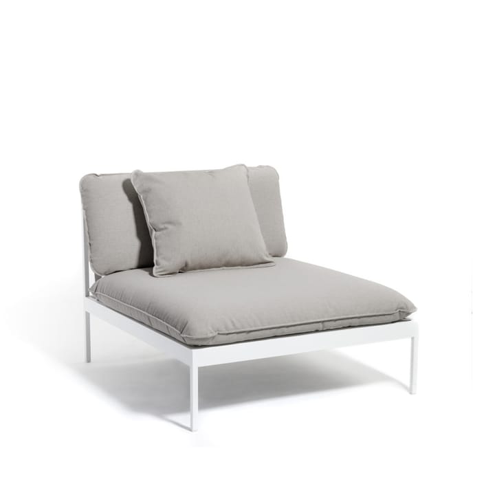 Bönan modulsoffa - Sunbrella Sling light grey, 1-sits, ljusgrå aluminium ram - Skargaarden