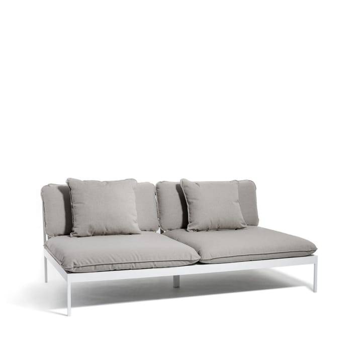 Bönan modulsoffa - Sunbrella Sling light grey, 2-sits, ljusgrå aluminium ram - Skargaarden