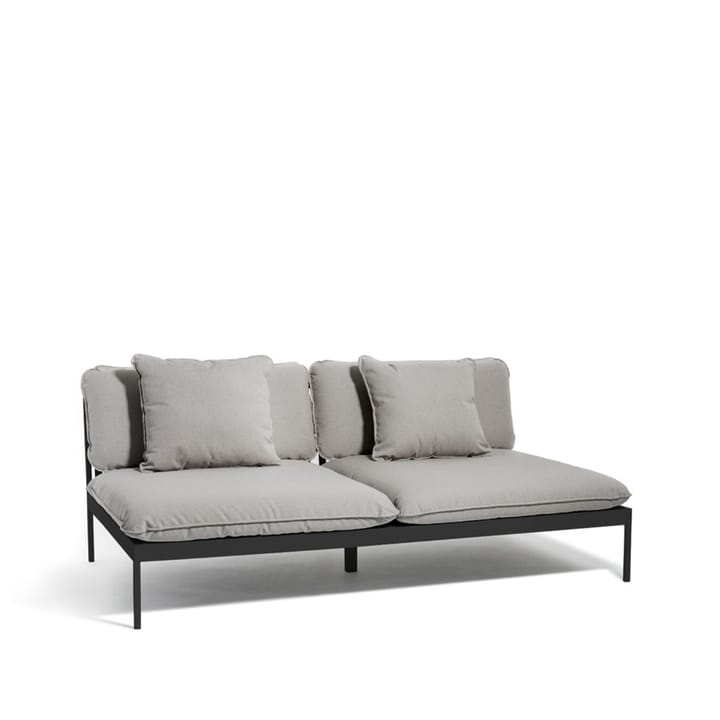 Bönan modulsoffa - Sunbrella Sling light grey, 2-sits, mörkgrå aluminium ram - Skargaarden