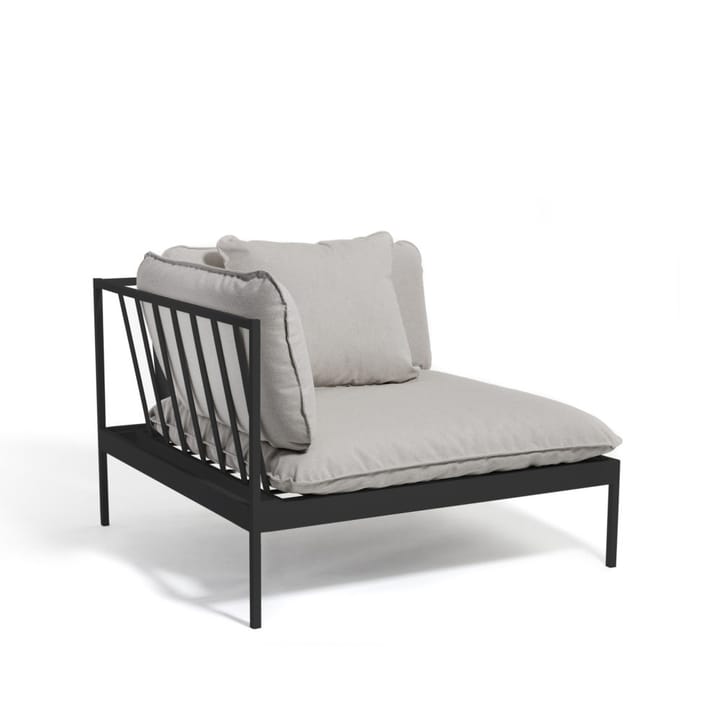 Bönan modulsoffa, Sunbrella Sling light grey, hörndel, mörkgrå aluminium ram Skargaarden