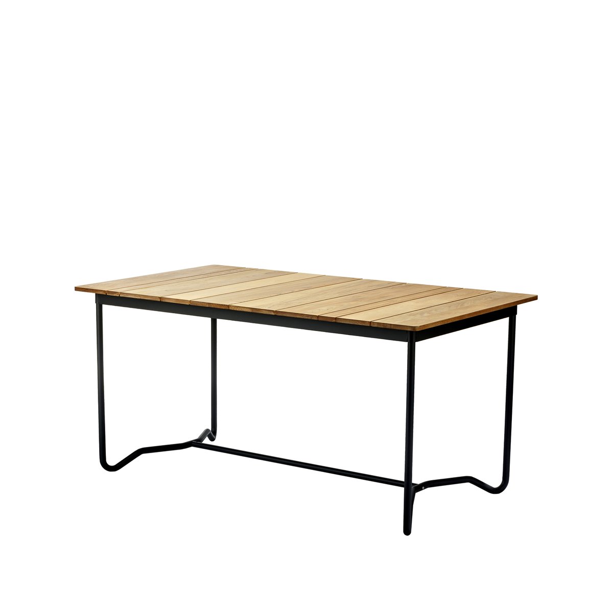 Skargaarden Grinda bord Teak, large, svart stativ | Skandinavisk Design | Trädgårdsbord | Brun