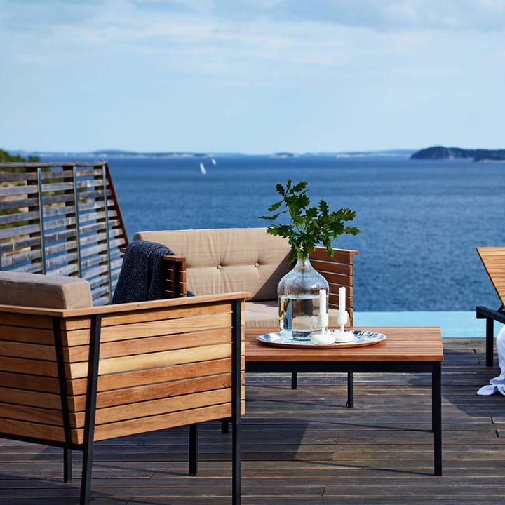 Häringe loungefåtölj, Sunbrella Natté Nature Grey-teak-svart Skargaarden