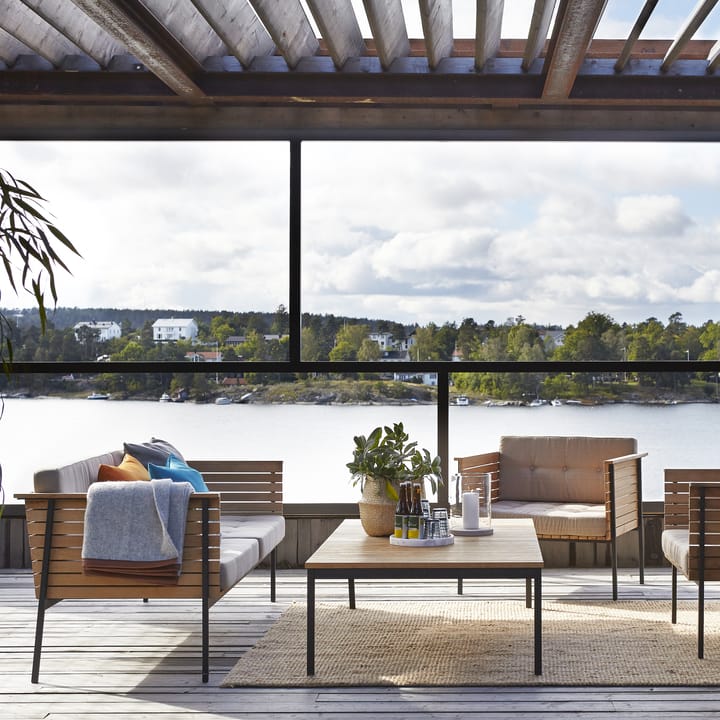 Häringe soffbord, Teak, large, svart stålstativ Skargaarden
