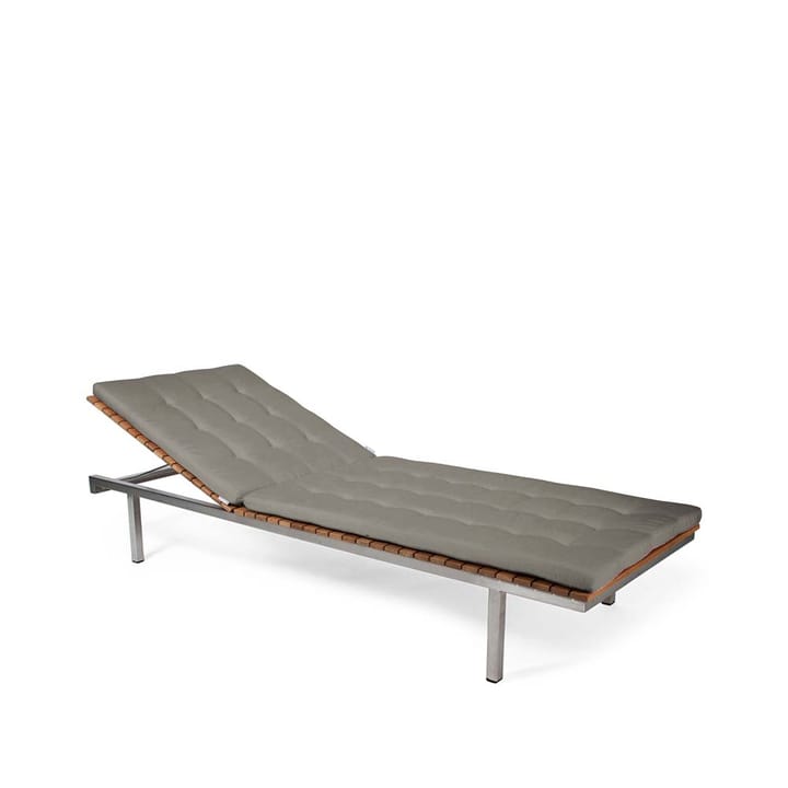 Häringe solsäng - sunbrella natte nature grey, teak, rostfritt stålstativ - Skargaarden