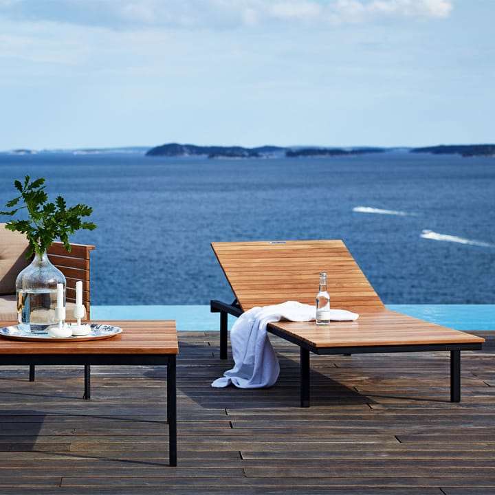 Häringe solsäng, Sunbrella Natté Nature Grey-teak-svart Skargaarden