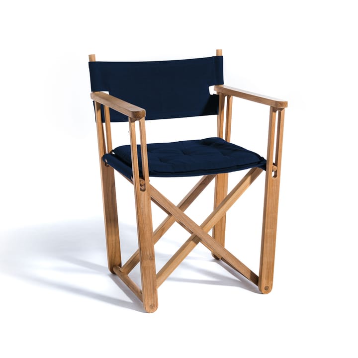 Kryss Dining karmstol - tyg agora navy blue, teak - Skargaarden