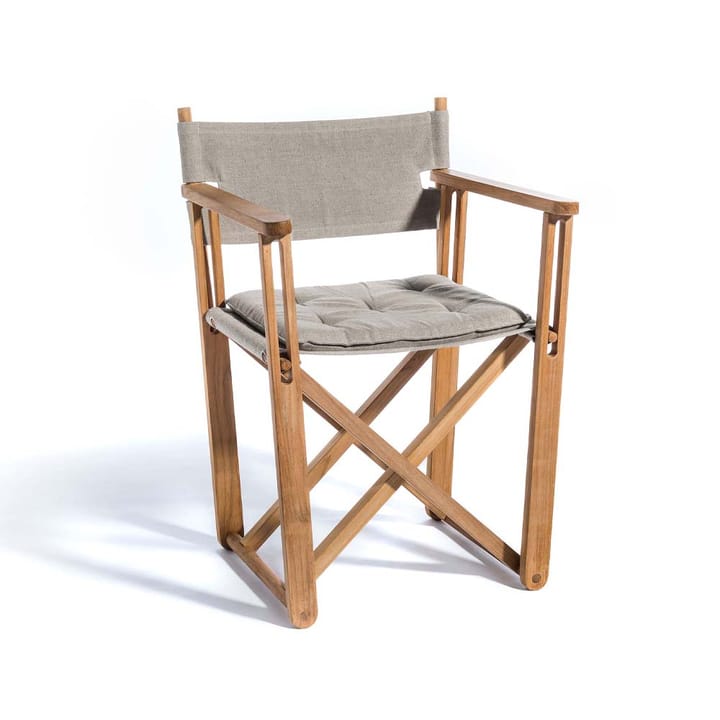 Kryss Dining karmstol - tyg sunbrella ashe light grey, teak - Skargaarden