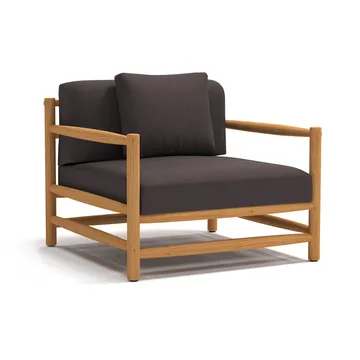 Saltholm loungefåtölj teak-gråbrun dyna - Skargaarden