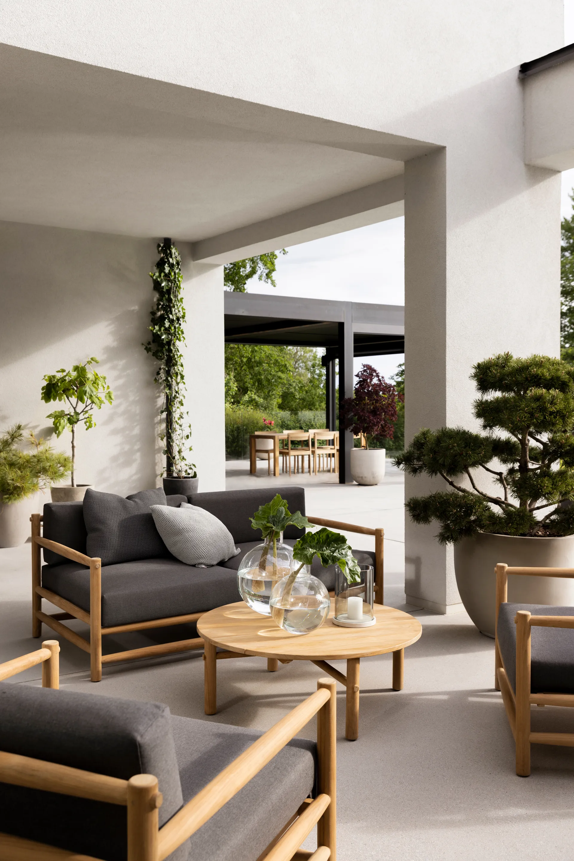 Saltholm soffa teak-gråbrun dyna Skargaarden