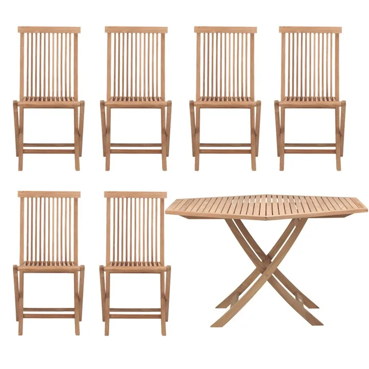 Viken matgrupp - 1 bord och 6 stolar - teak - Skargaarden