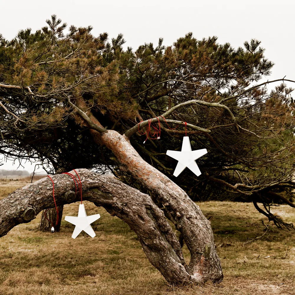 Advent Stjärna Adventsstjärna, röd, 40 cm, ljusgrå textilsladd SMD Design