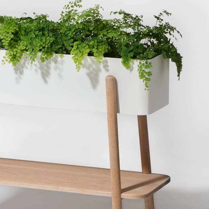 Prunella blomsterbord, vit/aluminium SMD Design