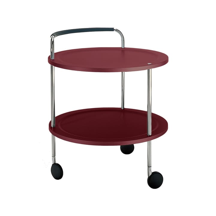 Trolley Round Basic serveringsvagn - vinröd, kromstativ - SMD Design