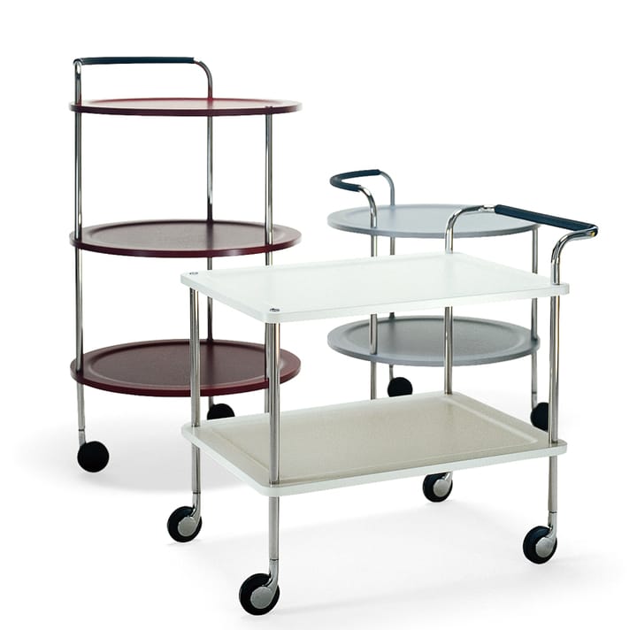 Trolley Round Basic serveringsvagn, vit, kromstativ SMD Design