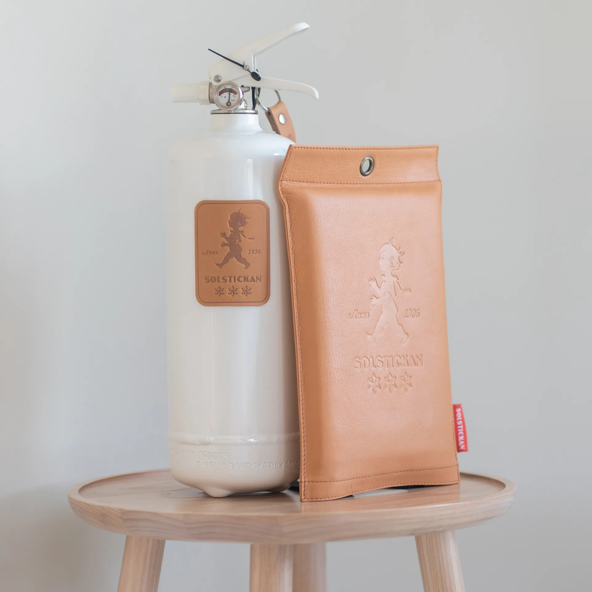 Solstickan brandfilt läder 120x120 cm, Ljust läder Solstickan Design