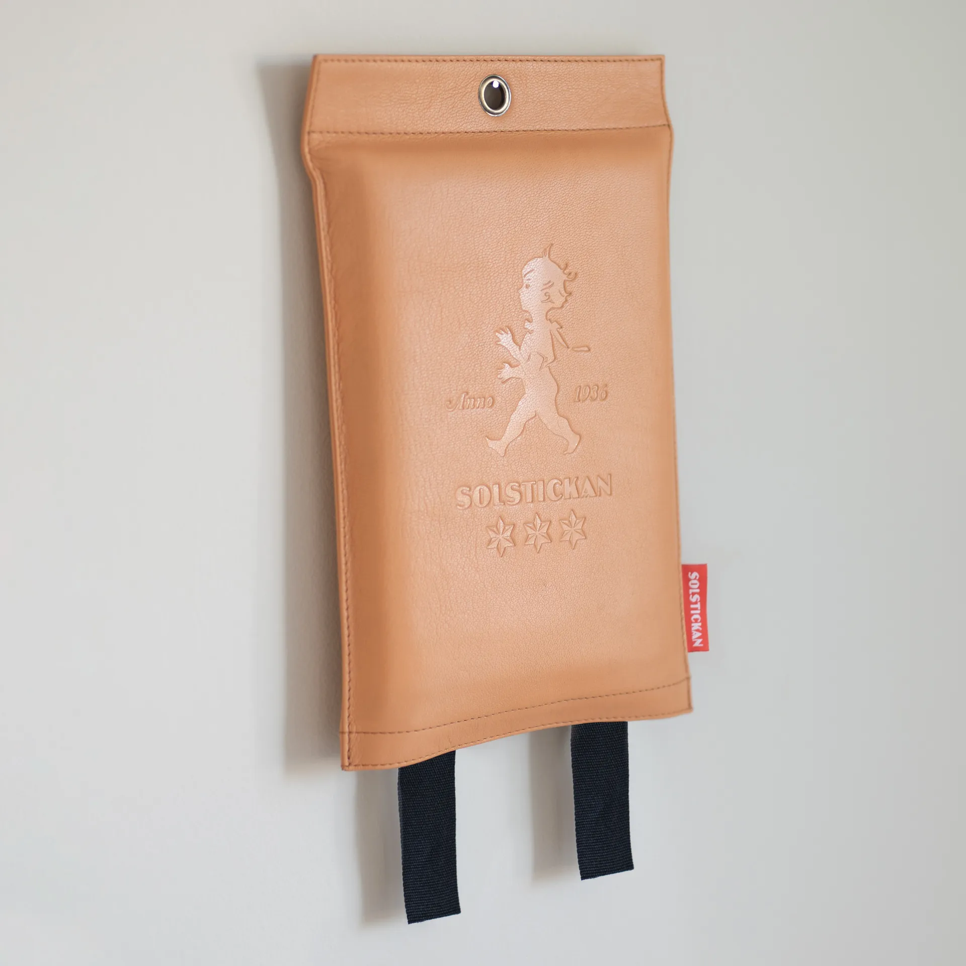 Solstickan brandfilt läder 120x120 cm, Ljust läder Solstickan Design