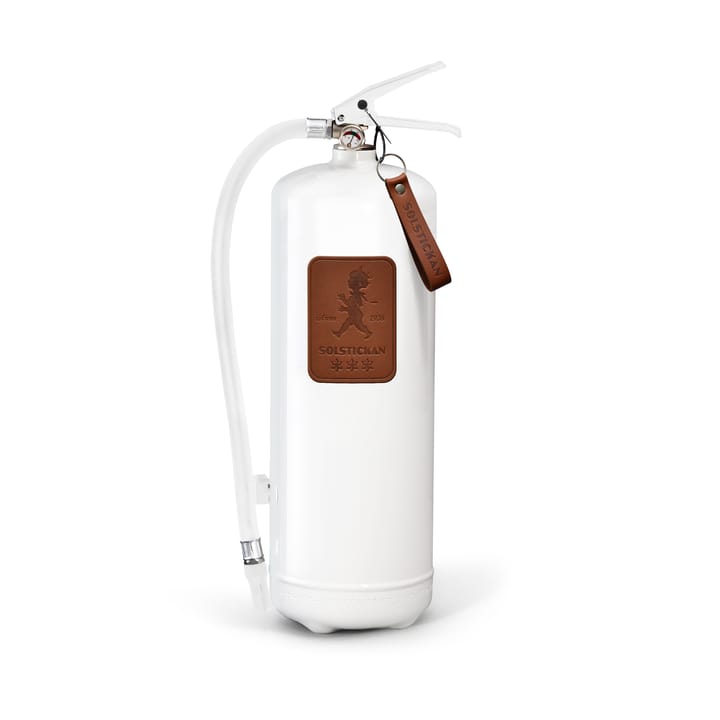 Solstickan brandsläckare 6 kg - Vit-mörkbrunt läder - Solstickan Design
