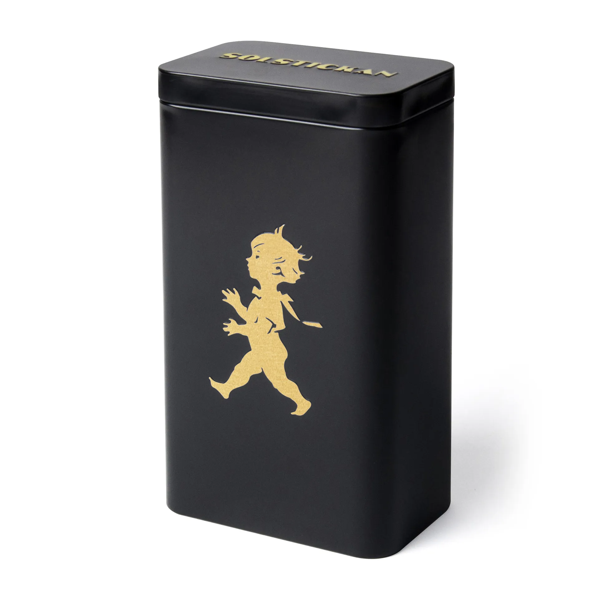 Solstickan kaffeburk 20,5 cm, Matt svart-guld Solstickan Design