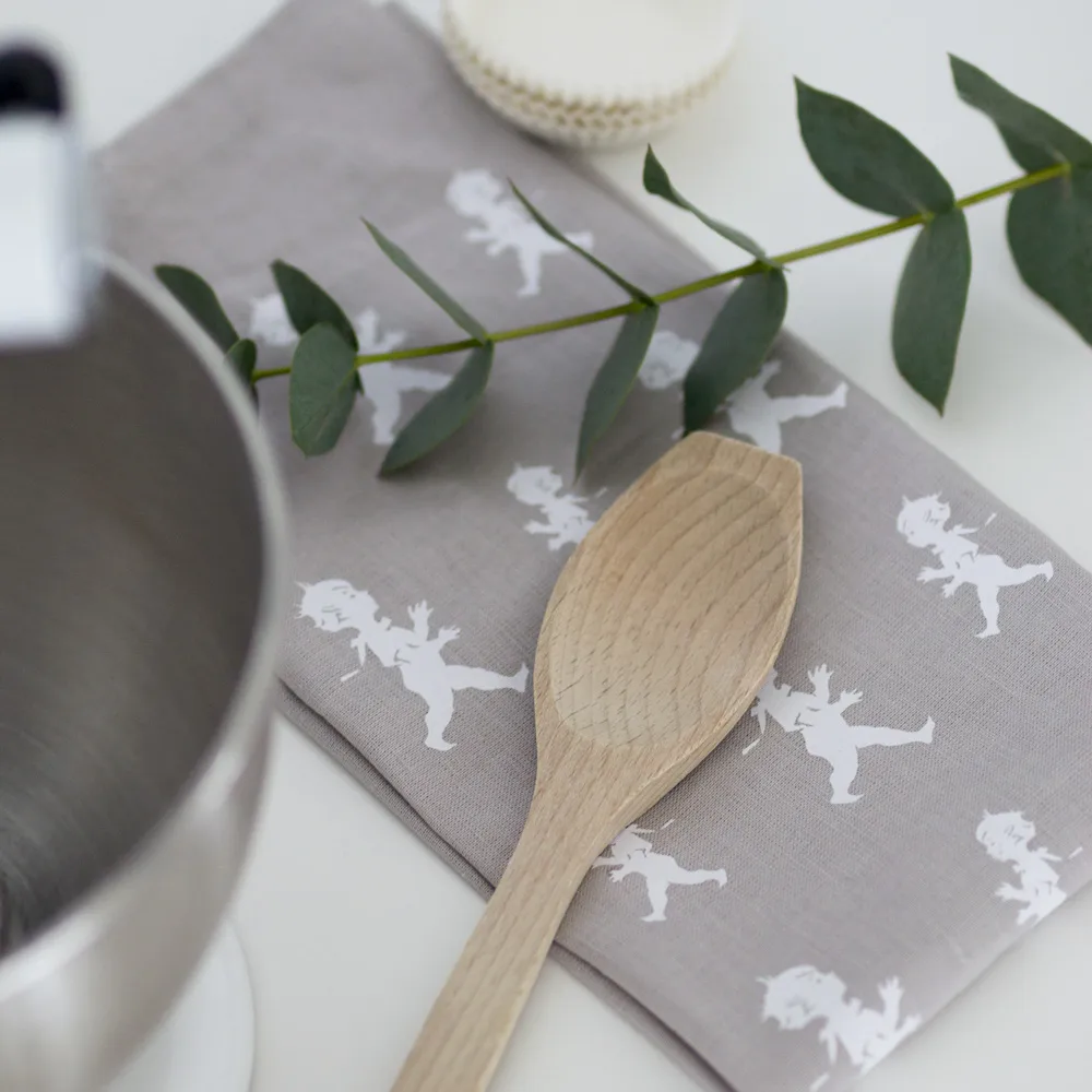 Solstickan kökshandduk 50x70 cm, Grå-vit Solstickan Design