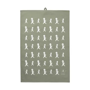 Solstickan kökshandduk 50x70 cm - Grön-vit - Solstickan Design