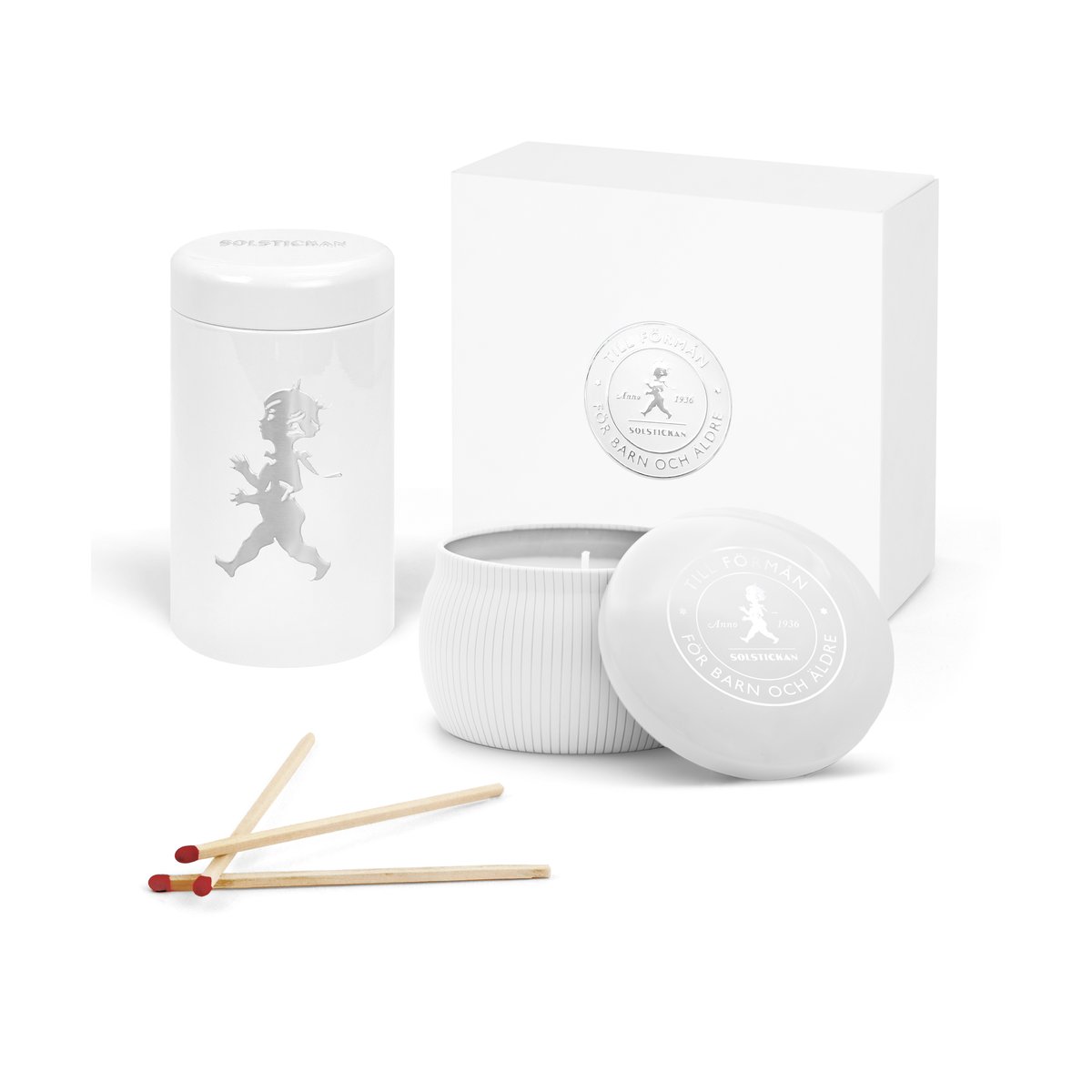 Solstickan Design Solstickan presentbox doftljus + tändsticksrör Vit - doftljus eukalyptus