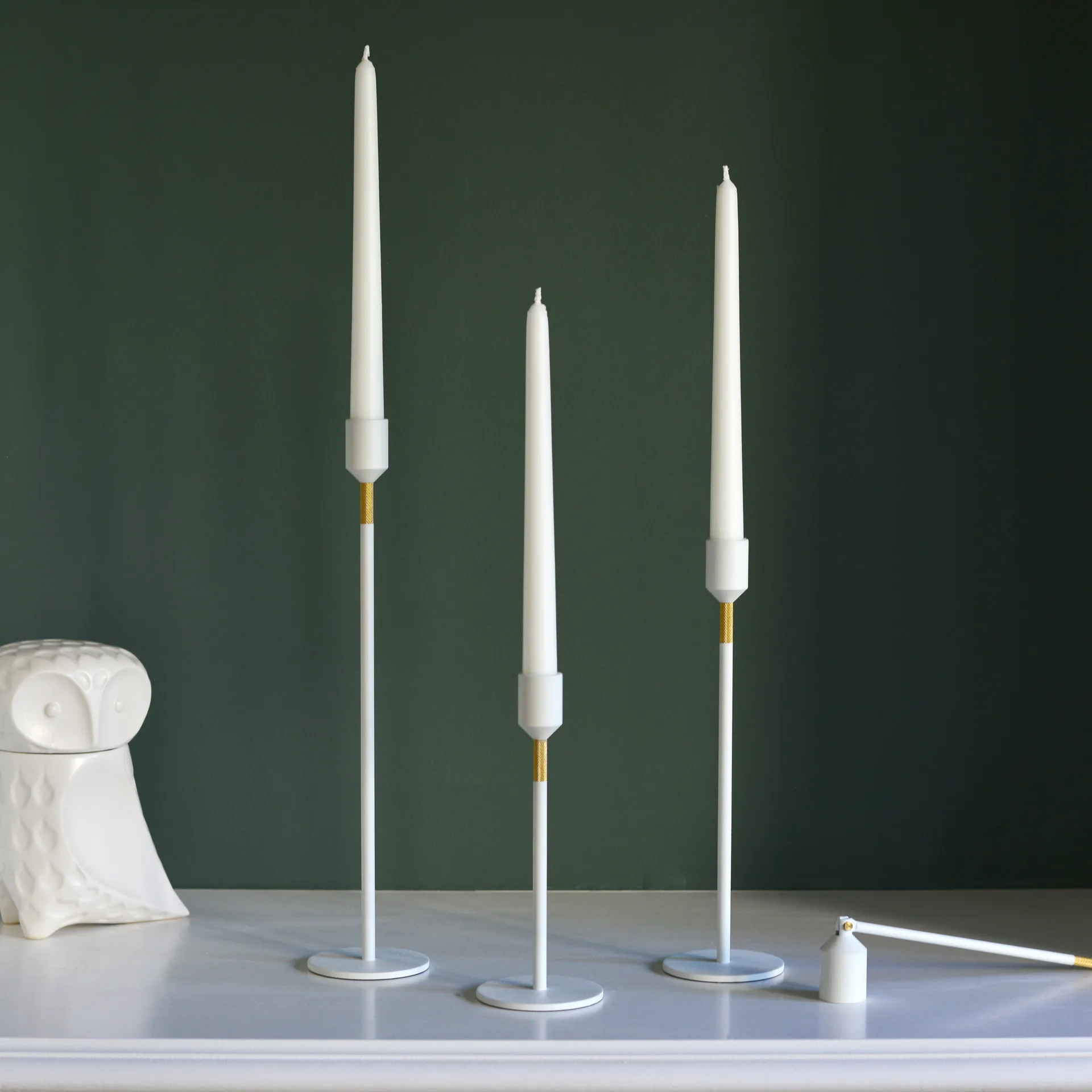 Three Stars ljusstake L 34 cm, Vit Solstickan Design