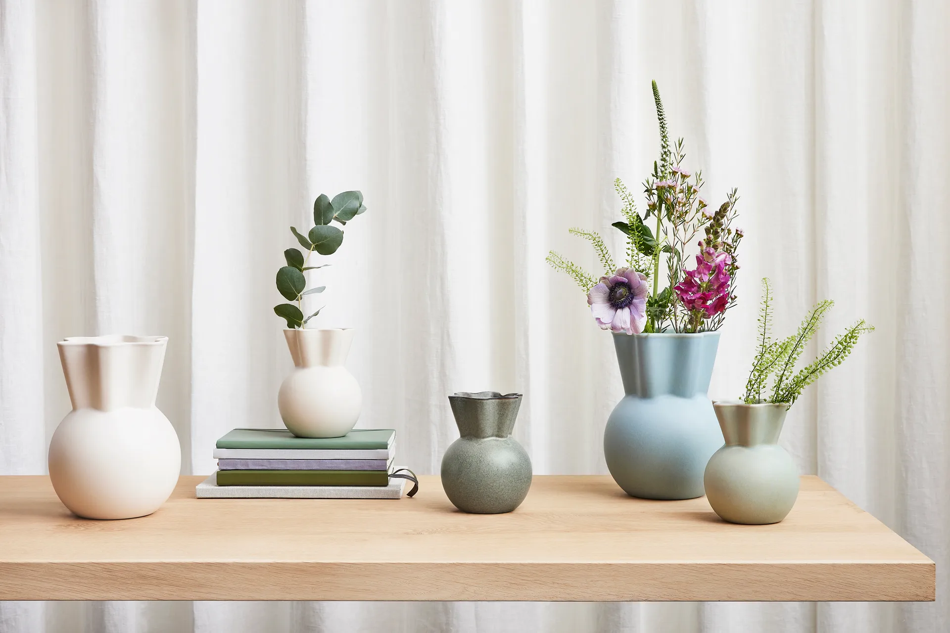 Eva Stæhr-Nielsen vas 14 cm, Mossgrön Spring Copenhagen