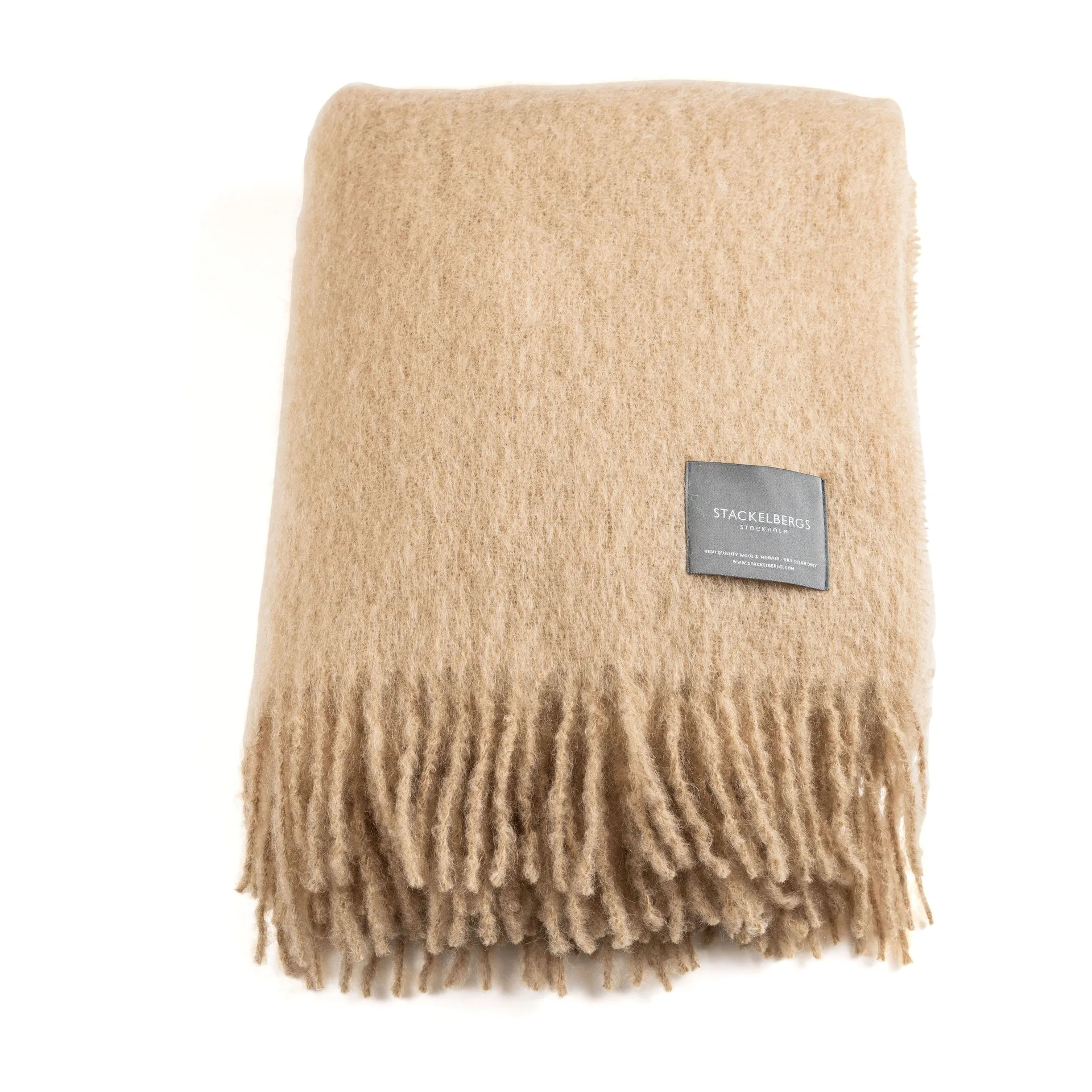Mohair pläd, camel Stackelbergs