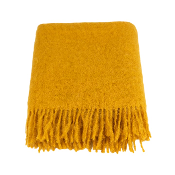 Mohair pläd - mustard - Stackelbergs