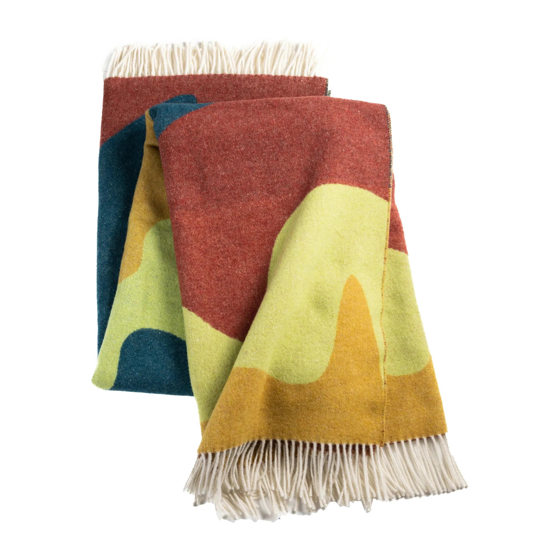 Wave pläd, Lime-ocra-petrol & wine waves Stackelbergs