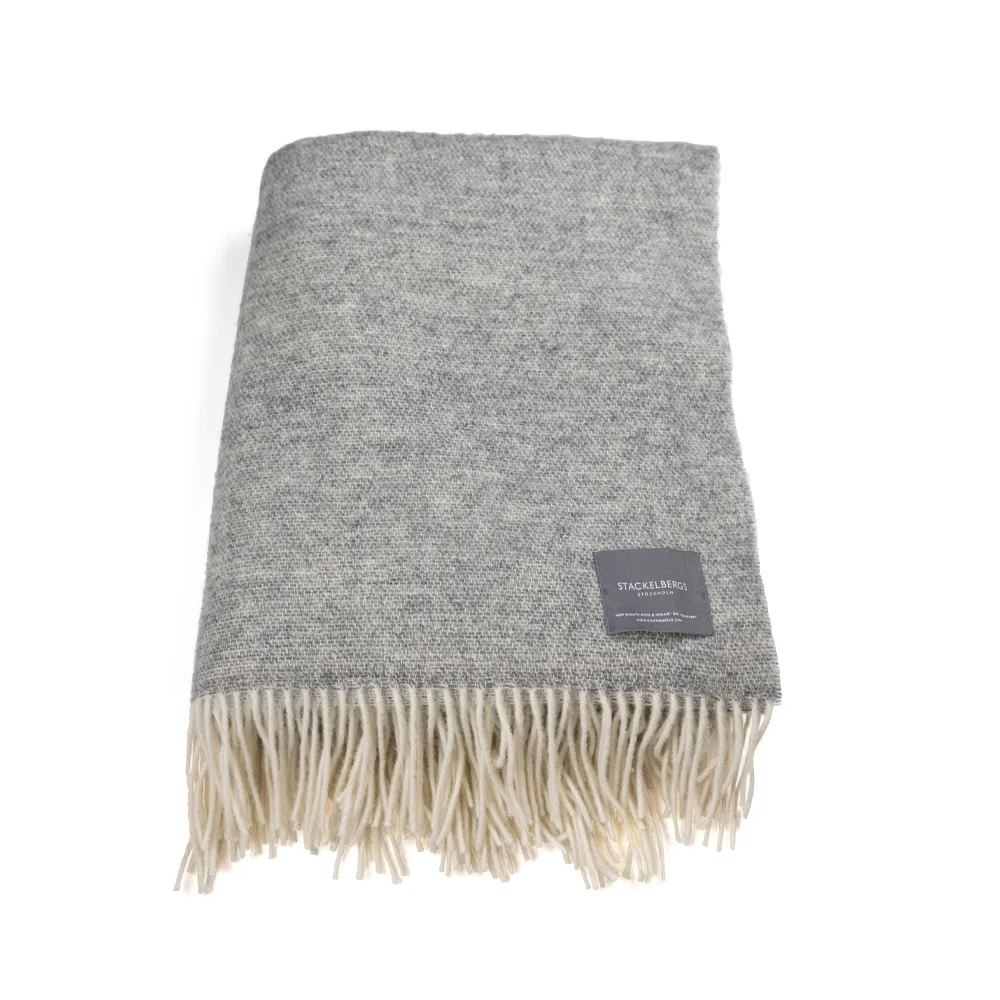 Wool pläd, grey & offwhite Stackelbergs